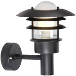Nordlux Lønstrup 22 Vægbelysning Metal og Glas Sort | 220mm - IP44 - Egnet til E27