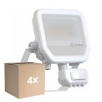 Fordelspakke 4x Ledvance LED Projektør Aluminium Hvid 17W 2400lm 100D - 840 Kold Hvid | IP65 - Bevægelses- Og Lyssensor - Symmetrisk