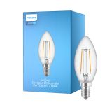 Philips Corepro LED Kerte E14 filament klar 2W 250lm – 827 – ekstra varm hvid | erstatter 25W