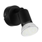 Eglo Vægbelysning Buzz-LED Stål Sort 2.8W 250lm - 830 Varm Hvid | IP20 - Inkl. 1x GU10